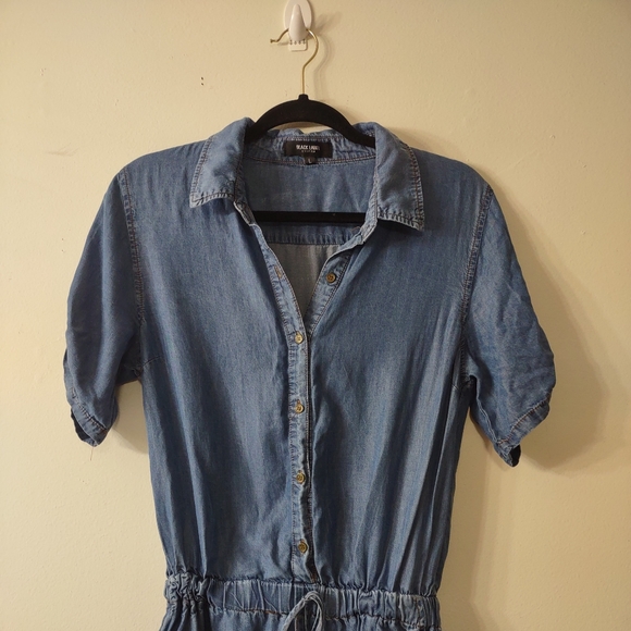 Black Label C'est Toi Tencel Denim Romper, Size Large - Picture 3 of 7